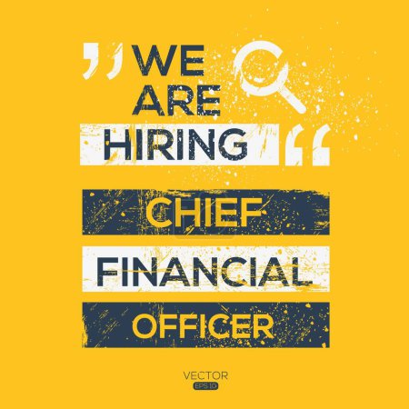 Nous recrutons (Chief Financial Officer), Joignez-vous à notre équipe, illustration vectorielle.