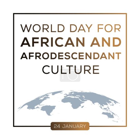 Illustration for World Day for African and Afro descendant Culture, held on 24 January. - Royalty Free Image