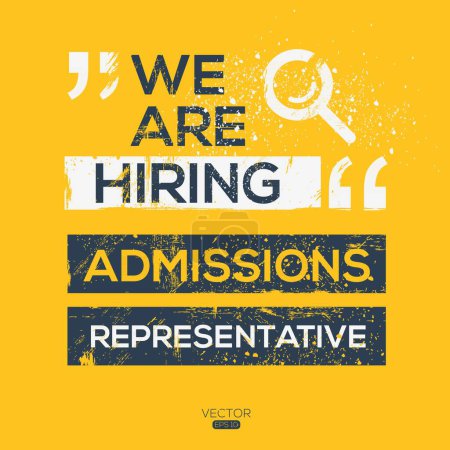 We are hiring (Admissions representative), Join our team, vector illustration.
