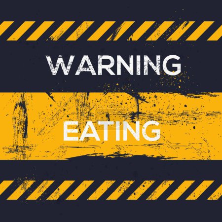 Illustration for (Eating) Warning sign, vector illustration. - Royalty Free Image