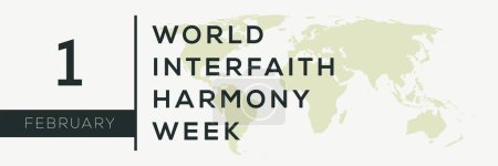 Ilustración de Semana Mundial de la Armonía Interreligiosa, celebrada en febrero - Imagen libre de derechos