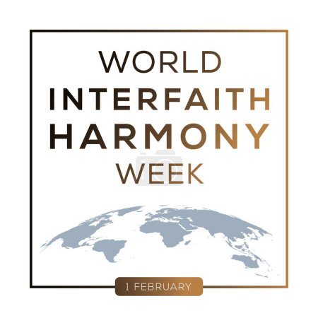 Ilustración de Semana Mundial de la Armonía Interreligiosa, celebrada en febrero - Imagen libre de derechos