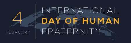 Illustration for International Day of Human Fraternity, held on 4 February. - Royalty Free Image