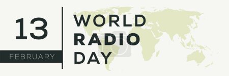 Ilustración de Día Mundial de la Radio, celebrado el 13 de febrero. - Imagen libre de derechos