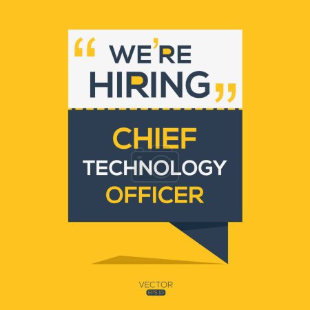 Illustration for We are hiring (Chief Technology Officer), Join our team, vector illustration. - Royalty Free Image