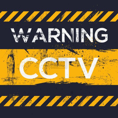 Ilustración de (cctv) Televisión de circuito cerrado - Signo de advertencia, ilustración vectorial. - Imagen libre de derechos