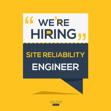 Illustration for We are hiring (Site reliability engineer), Join our team, vector illustration. - Royalty Free Image