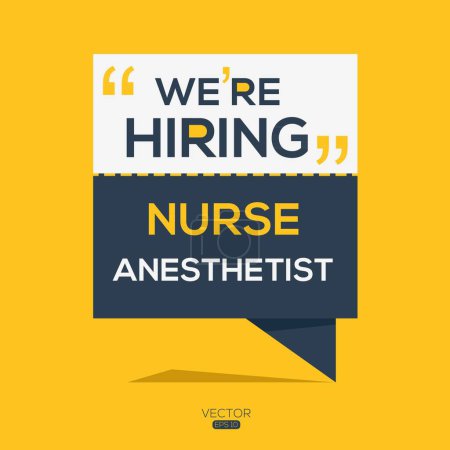 Estamos contratando (enfermera anestesista), Únete a nuestro equipo, ilustración vectorial.