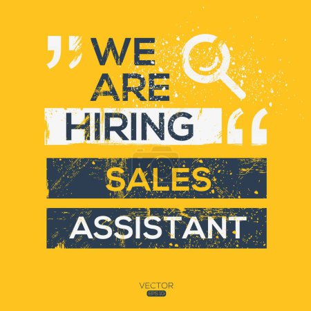 We are hiring (Sales Assistant), Join our team, vector illustration.