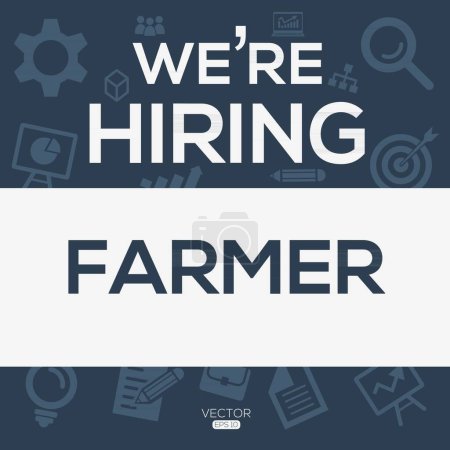 Illustration for We are hiring (Farmer), Join our team, vector illustration. - Royalty Free Image