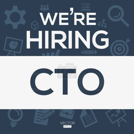 Illustration for We are hiring (CTO) Chief technology officer, Join our team, vector illustration. - Royalty Free Image