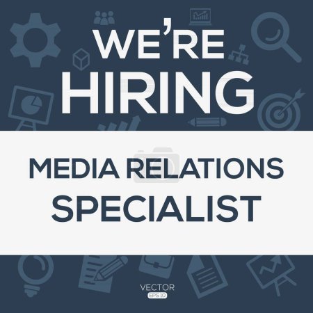 Illustration for We are hiring (Media Relations Specialist), Join our team, vector illustration. - Royalty Free Image