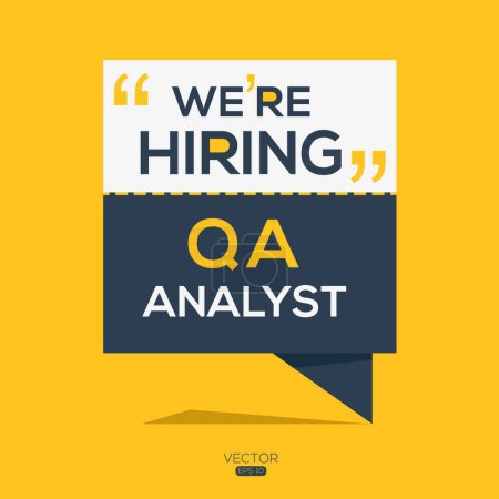 Illustration for We are hiring (QA Analyst), Join our team, vector illustration. - Royalty Free Image