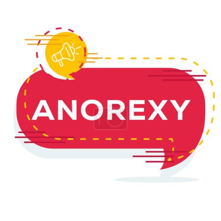 (Anorexy) texte écrit en bulle vocale, illustration vectorielle.