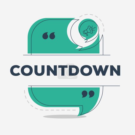 Illustration for (Countdown) text written in speech bubble, Vector illustration. - Royalty Free Image