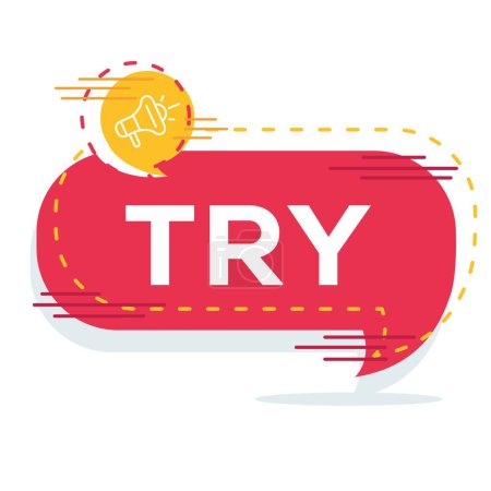 Illustration for (Try) text written in speech bubble, Vector illustration. - Royalty Free Image