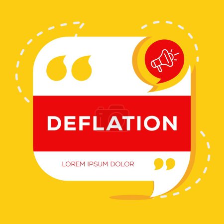 Illustration for (Deflation) text written in speech bubble, Vector illustration. - Royalty Free Image