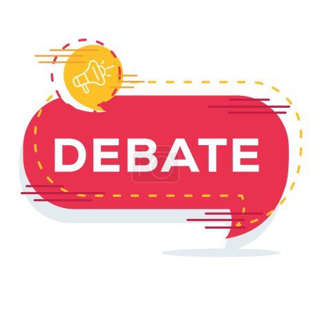 Illustration for (Debate) text written in speech bubble, Vector illustration. - Royalty Free Image