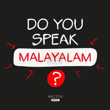 Sprechen Sie Malayalam?, Vektorillustration.