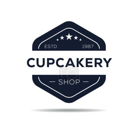 (Cupcakery) diseño de la tienda, ilustración de vectores.