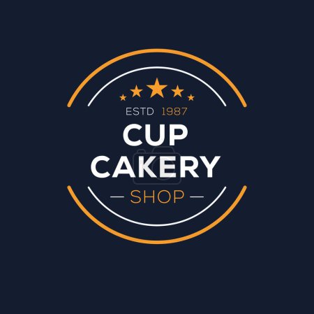 (Cupcakery) diseño de la tienda, ilustración de vectores.
