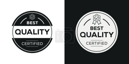 Meilleur badge certifié de qualité, illustration vectorielle.