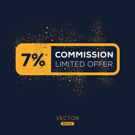 7% Kommission begrenztes Angebot, Vector Label.