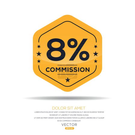 8 % Offre limitée de la Commission, Étiquette vectorielle.