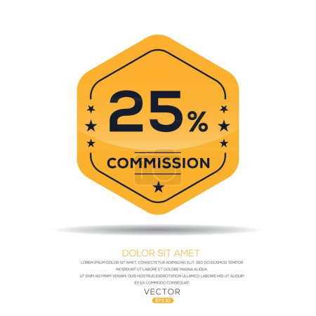 25% Oferta limitada de la Comisión, Etiqueta vectorial.