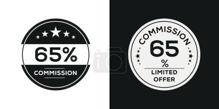 65% Kommission begrenztes Angebot, Vector Label.