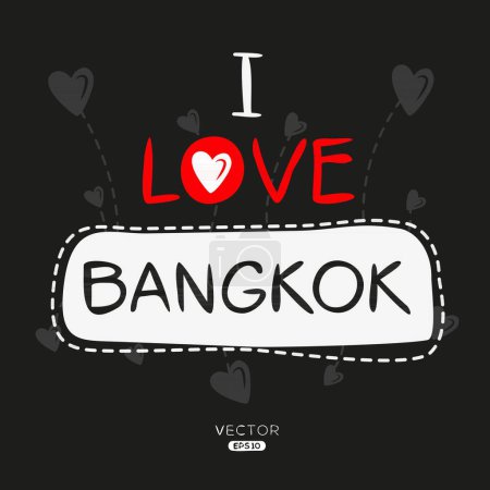 Bangkok Creative label text design, It can be used for stickers and tags, T-shirts, invitations, and vector illustrations.