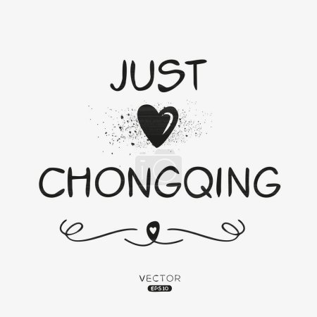 Illustration for Chongqing Creative label text design, It can be used for stickers and tags, T-shirts, invitations, and vector illustrations. - Royalty Free Image