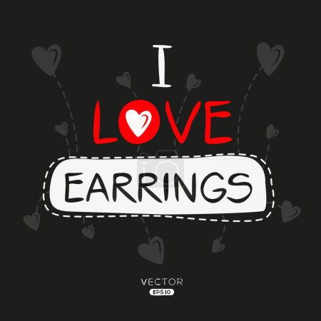 Earrings Creative label text design, It can be used for stickers and tags, T-shirts, invitations, and vector illustrations.