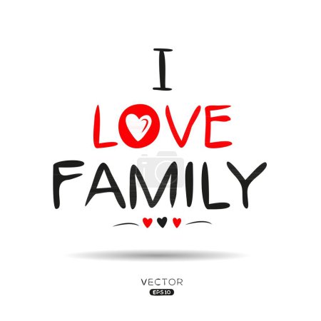 Illustration for Family Creative label text design, It can be used for stickers and tags, T-shirts, invitations, and vector illustrations. - Royalty Free Image