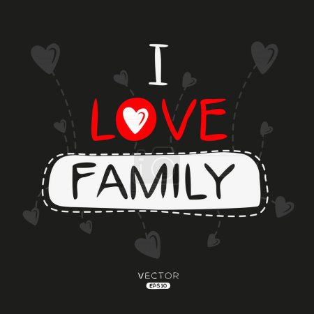 Illustration for Family Creative label text design, It can be used for stickers and tags, T-shirts, invitations, and vector illustrations. - Royalty Free Image