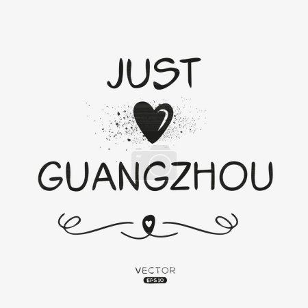Guangzhou Diseño de texto de etiqueta creativa, se puede utilizar para pegatinas y etiquetas, camisetas, invitaciones e ilustraciones vectoriales.