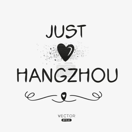 Illustration for Hangzhou Creative label text design, It can be used for stickers and tags, T-shirts, invitations, and vector illustrations. - Royalty Free Image