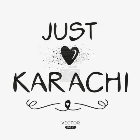 Téléchargez les illustrations : Karachi Creative conception de texte d'étiquette, Il peut être utilisé pour les autocollants et les étiquettes, T-shirts, invitations et illustrations vectorielles. - en licence libre de droit