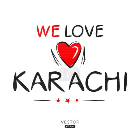 Illustration for Karachi Creative label text design, It can be used for stickers and tags, T-shirts, invitations, and vector illustrations. - Royalty Free Image