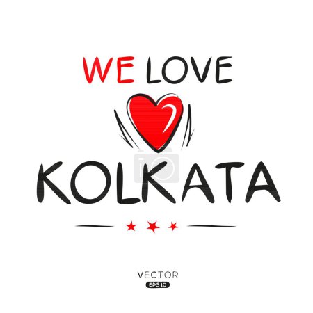 Kolkata Creative label text design, It can be used for stickers and tags, T-shirts, invitations, and vector illustrations.
