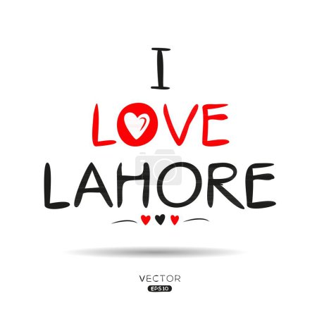 Lahore Kreatives Textdesign für Etiketten, es kann für Aufkleber und Tags, T-Shirts, Einladungen und Vektorillustrationen verwendet werden.