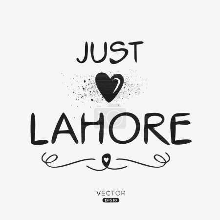 Conception de texte d'étiquette créative Lahore, Il peut être utilisé pour les autocollants et les étiquettes, T-shirts, invitations et illustrations vectorielles.
