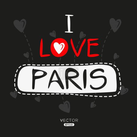 Illustration for Paris Creative label text design, It can be used for stickers and tags, T-shirts, invitations, and vector illustrations. - Royalty Free Image