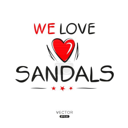 Sandales Design créatif de texte d'étiquette, Il peut être utilisé pour les autocollants et les étiquettes, T-shirts, invitations et illustrations vectorielles.
