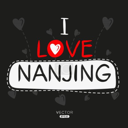 Illustration for Nanjing Creative label text design, It can be used for stickers and tags, T-shirts, invitations, and vector illustrations. - Royalty Free Image