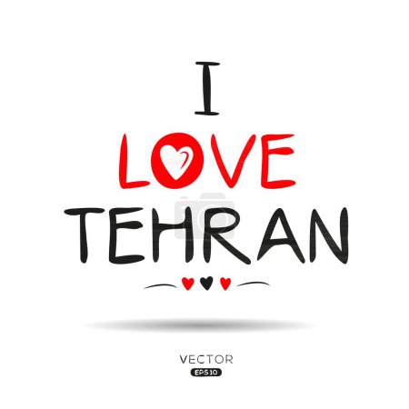 Illustration for Tehran Creative label text design, It can be used for stickers and tags, T-shirts, invitations, and vector illustrations. - Royalty Free Image