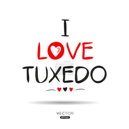 Tuxedo Creative Etikett Text-Design, Es kann für Aufkleber und Tags, T-Shirts, Einladungen und Vektorillustrationen verwendet werden. Vektor