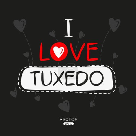Tuxedo Creative Etikett Text-Design, Es kann für Aufkleber und Tags, T-Shirts, Einladungen und Vektorillustrationen verwendet werden. Vektor