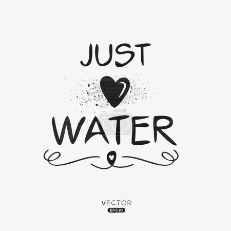 Water Creative label text design, It can be used for stickers and tags, T-shirts, invitations, and vector illustrations.  Vector