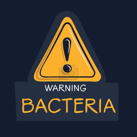 Illustration for Bacteria Warning sign, vector illustration. - Royalty Free Image